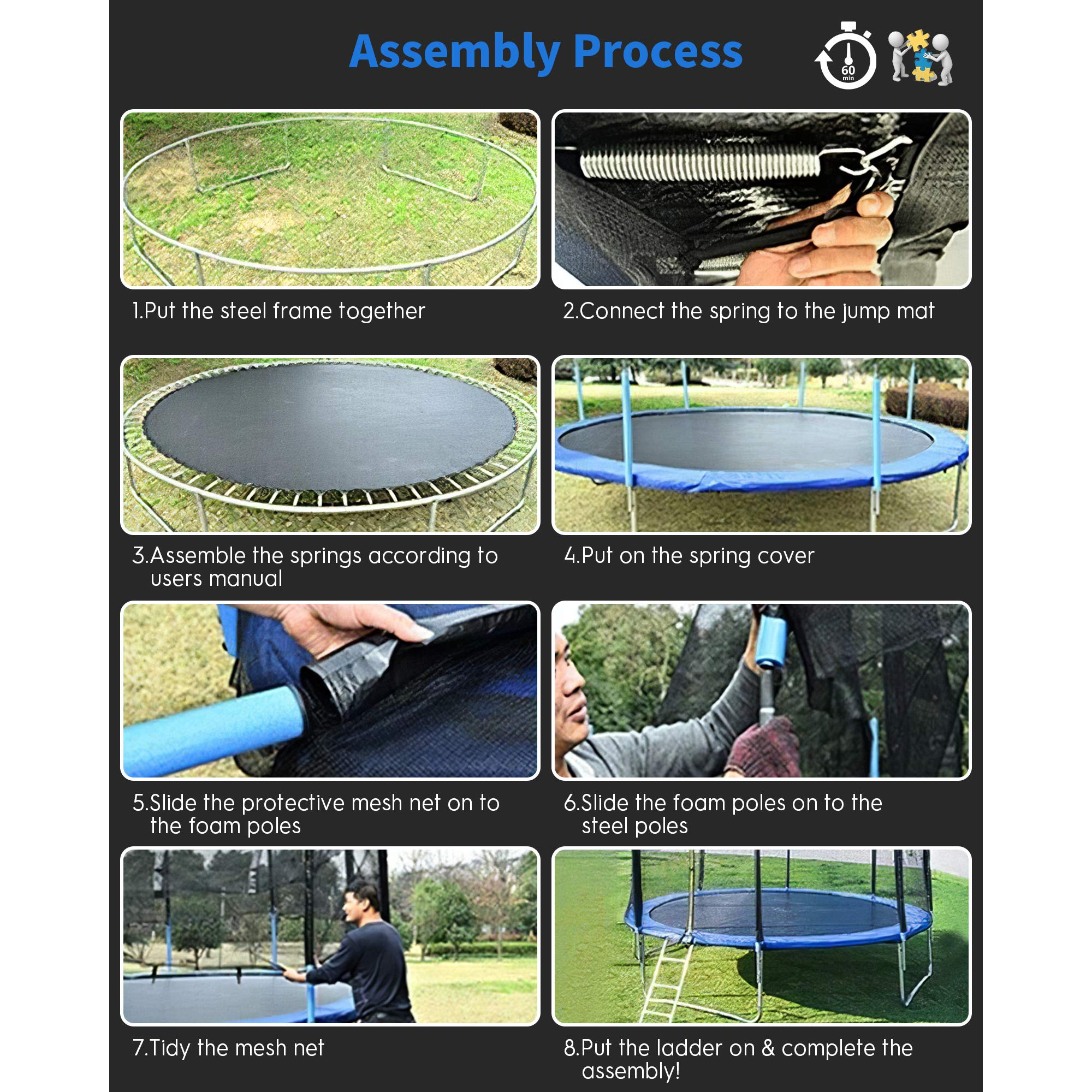 Maxkare 14FT Trampoline with Safety Enclosure, Low Intensity Weight Capacity 450lbs, for Kids Adults Outdoor