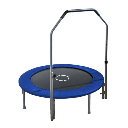 TruJump 48-Inch Mini Trampoline, with Handle Bar, Blue