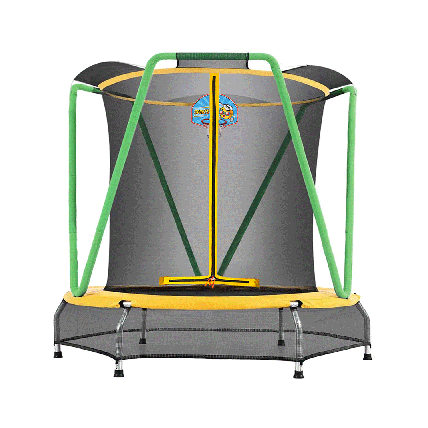 Zupapa Small Trampolines with Basketball Hoop Indoor Mini Trampoline for Toddlers Kids Children Ultra Quiet Age 2-8 54 66''